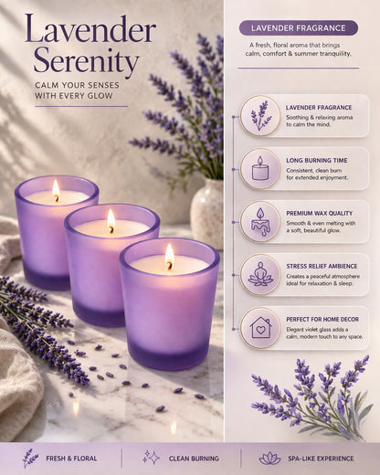 Premium Scented Candles in Glass, Small 2.5 Inch Wax Colored Votive Candles with Fragrance for Diwali Home Decor Light Wedding Party Favors Table Centerpiece, 11 Hours Burning, Vanilla