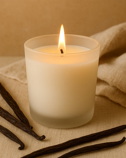 Premium Scented Candles in Glass, Small 2.5 Inch Wax Colored Votive Candles with Fragrance for Diwali Home Decor Light Wedding Party Favors Table Centerpiece, 11 Hours Burning, Vanilla