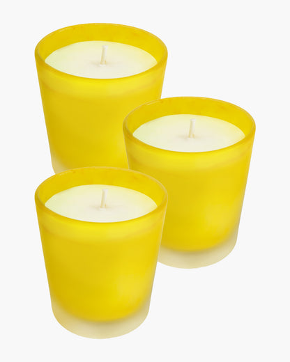 Premium Scented Candles in Glass, Small 2.5 Inch Wax Colored Votive Candles with Fragrance for Diwali Home Decor Light Wedding Party Favors Table Centerpiece, 11 Hours Burning, Vanilla