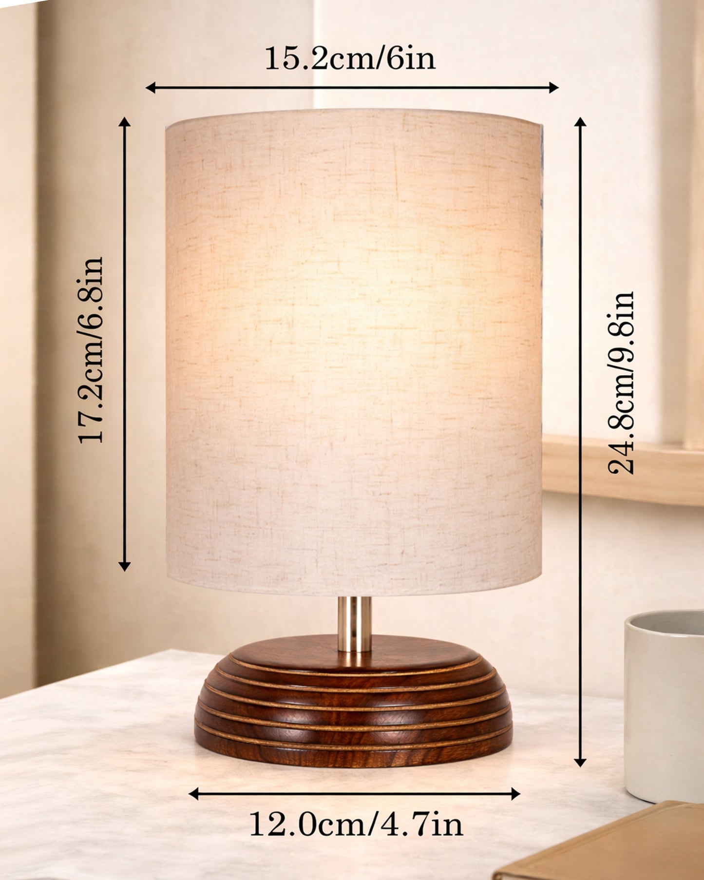 Homesake® Natural Weave Rope Table Lamp | Handcrafted Boho Bedside Light with Wooden Base | Warm Ambient Home Decor, Livra Collection, Lighting & Office Decor Light