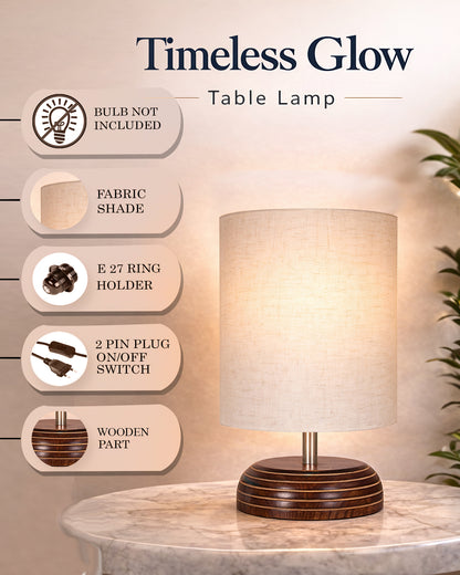 Homesake® Natural Weave Rope Table Lamp | Handcrafted Boho Bedside Light with Wooden Base | Warm Ambient Home Decor, Livra Collection, Lighting & Office Decor Light