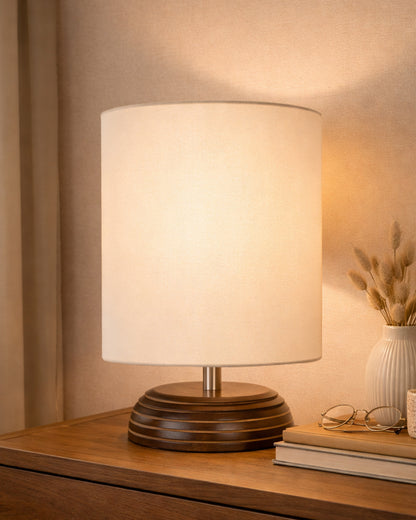 Homesake® Natural Weave Rope Table Lamp | Handcrafted Boho Bedside Light with Wooden Base | Warm Ambient Home Decor, Livra Collection, Lighting & Office Decor Light