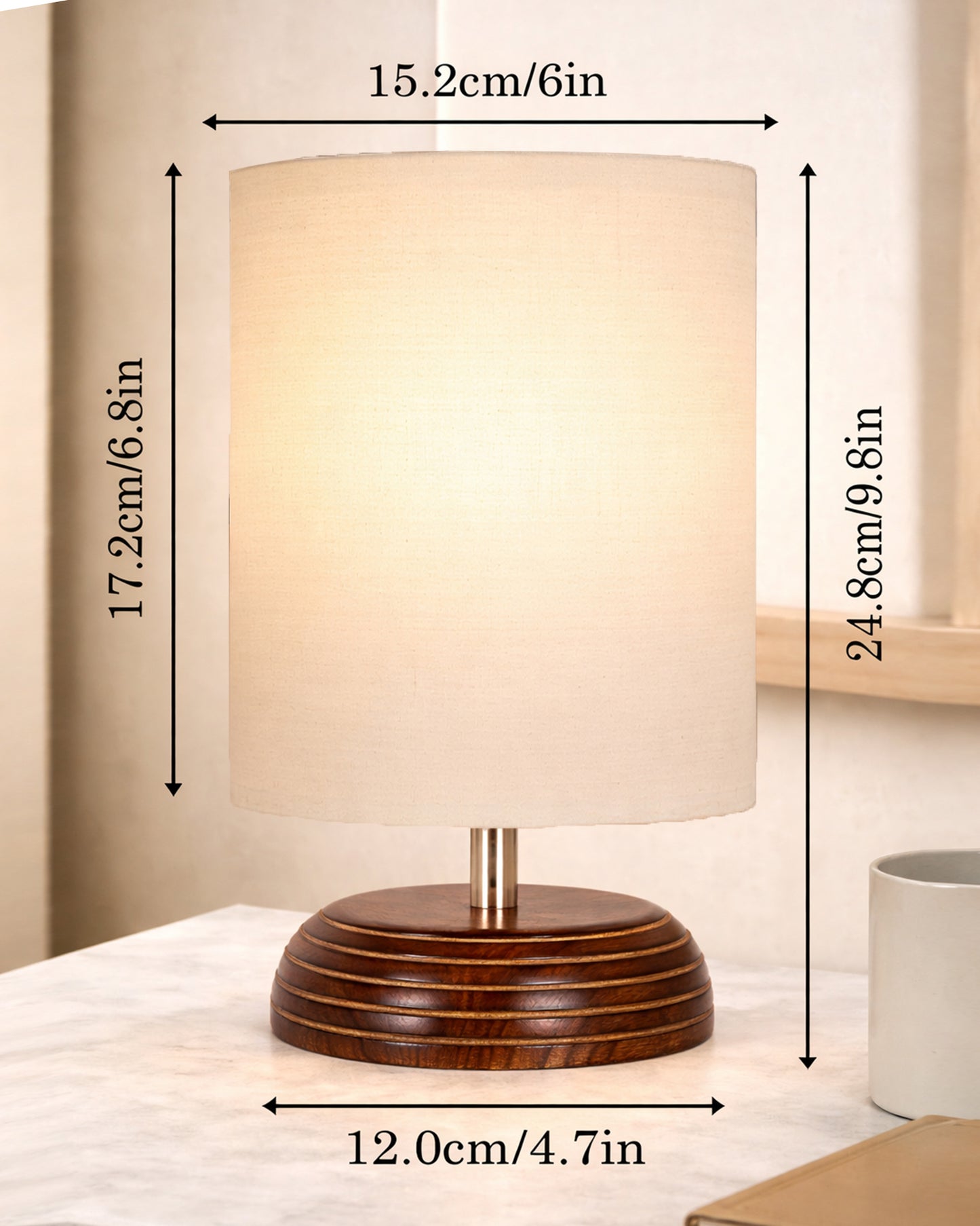 Homesake® Natural Weave Rope Table Lamp | Handcrafted Boho Bedside Light with Wooden Base | Warm Ambient Home Decor, Livra Collection, Lighting & Office Decor Light