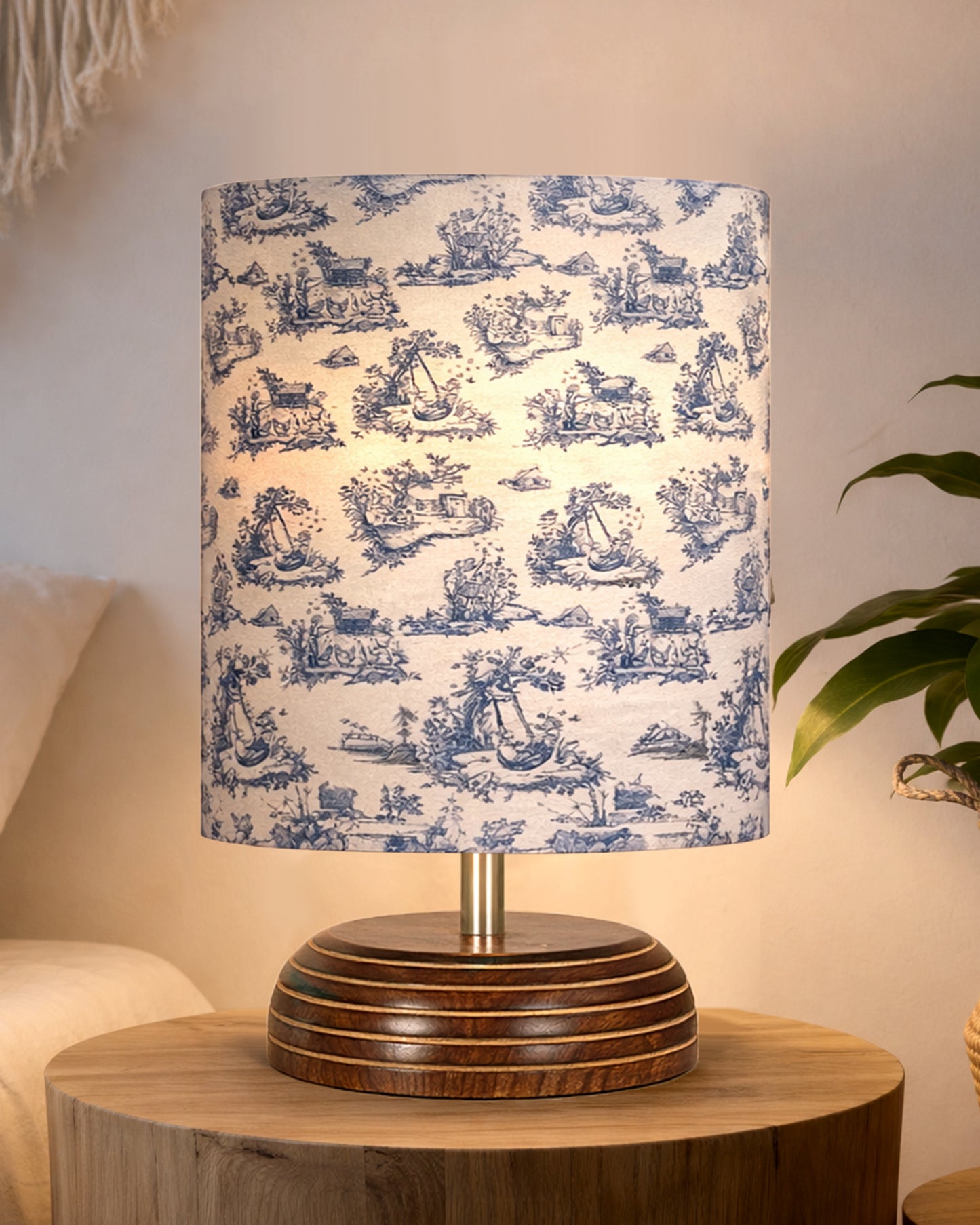 Homesake® Natural Weave Rope Table Lamp | Handcrafted Boho Bedside Light with Wooden Base | Warm Ambient Home Decor, Livra Collection, Lighting & Office Decor Light