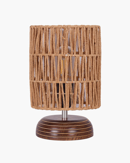 Homesake® Natural Weave Rope Table Lamp | Handcrafted Boho Bedside Light with Wooden Base | Warm Ambient Home Decor, Livra Collection, Lighting & Office Decor Light