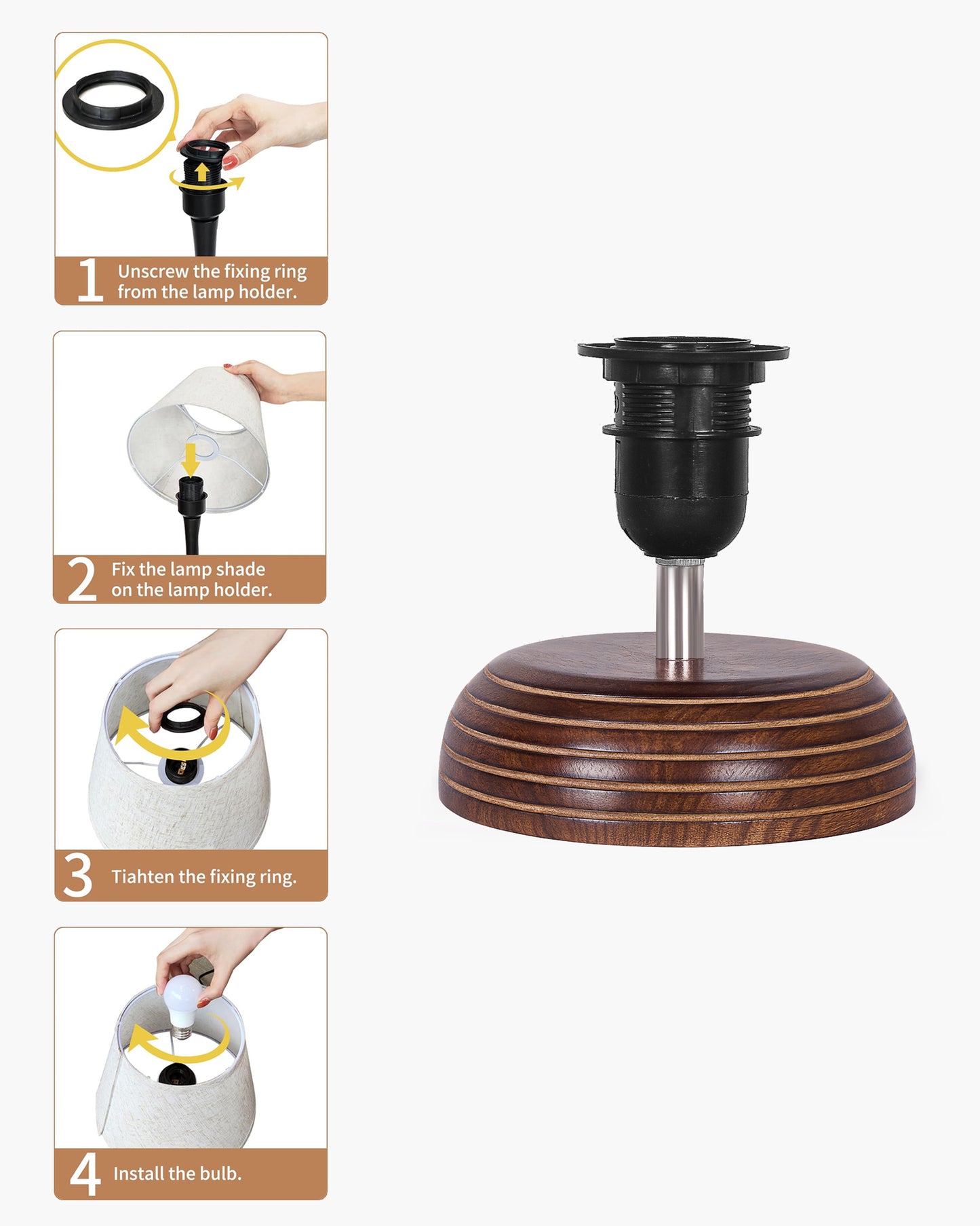 Homesake® Natural Weave Rope Table Lamp | Handcrafted Boho Bedside Light with Wooden Base | Warm Ambient Home Decor, Livra Collection, Lighting & Office Decor Light