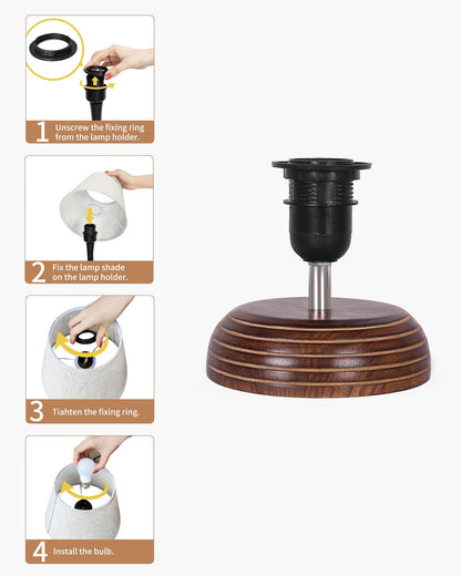 Homesake® Natural Weave Rope Table Lamp | Handcrafted Boho Bedside Light with Wooden Base | Warm Ambient Home Decor, Livra Collection, Lighting & Office Decor Light