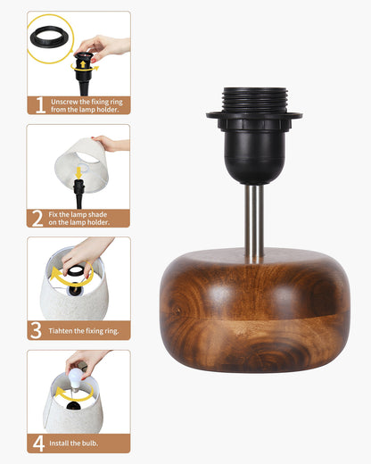 Homesake® Natural Weave Rope Table Lamp | Handcrafted Boho Bedside Light with Wooden Base | Warm Ambient for Night Lamp, Bedroom, Living Room, Study, Kids Room, Livra Home Decor, Ovolo