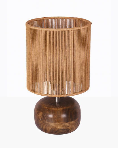 Homesake® Natural Weave Rope Table Lamp | Handcrafted Boho Bedside Light with Wooden Base | Warm Ambient for Night Lamp, Bedroom, Living Room, Study, Kids Room, Livra Home Decor, Ovolo