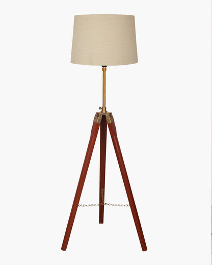 Homesake® Marinor Tripod Floor Lamp | Wooden Nautical Design with Fabric Shade | Living Room & Bedroom Home Decor Lighting