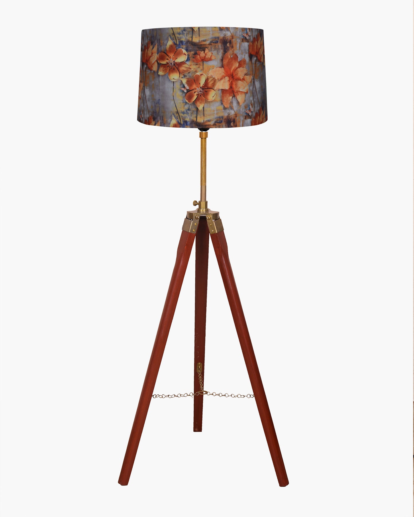 Homesake® Marinor Tripod Floor Lamp | Wooden Nautical Design with Fabric Shade | Living Room & Bedroom Home Decor Lighting