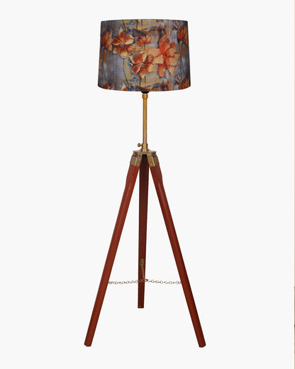 Homesake® Marinor Tripod Floor Lamp | Wooden Nautical Design with Fabric Shade | Living Room & Bedroom Home Decor Lighting