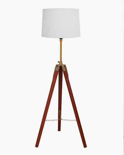 Homesake® Marinor Tripod Floor Lamp | Wooden Nautical Design with Fabric Shade | Living Room & Bedroom Home Decor Lighting