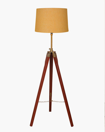 Homesake® Marinor Tripod Floor Lamp | Wooden Nautical Design with Fabric Shade | Living Room & Bedroom Home Decor Lighting