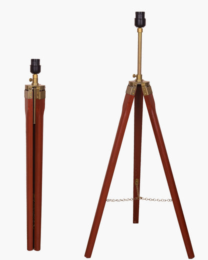 Homesake® Marinor Tripod Floor Lamp | Wooden Nautical Design with Fabric Shade | Living Room & Bedroom Home Decor Lighting