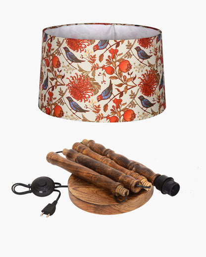 Homesake® Mid Century Solid Wood Antique Floor Lamp,Hand turned Floor Lamp Wood for Living Room,Stand Lamp with Fabric Lampshade for Bedroom, Study Room and Office