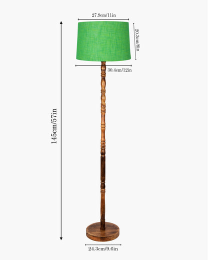 Homesake® Mid Century Solid Wood Antique Floor Lamp,Hand turned Floor Lamp Wood for Living Room,Stand Lamp with Fabric Lampshade for Bedroom, Study Room and Office