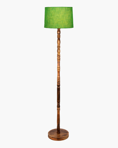 Homesake® Mid Century Solid Wood Antique Floor Lamp,Hand turned Floor Lamp Wood for Living Room,Stand Lamp with Fabric Lampshade for Bedroom, Study Room and Office