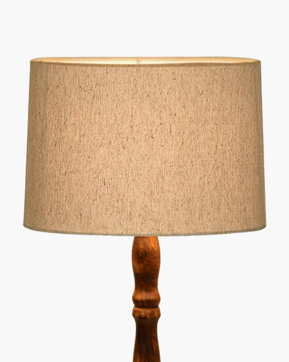 Homesake® Mid Century Solid Wood Antique Floor Lamp,Hand turned Floor Lamp Wood for Living Room,Stand Lamp with Fabric Lampshade for Bedroom, Study Room and Office