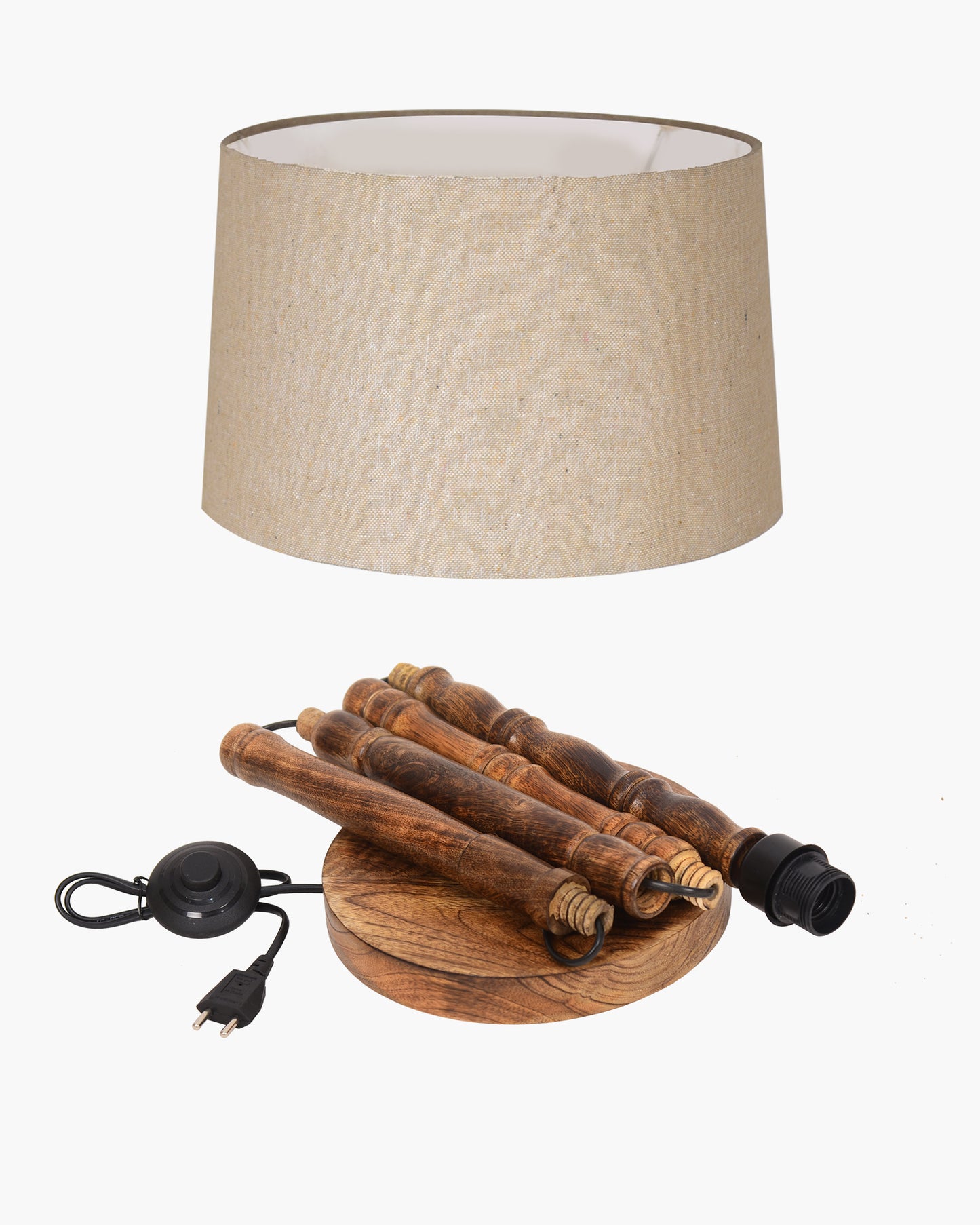 Homesake® Mid Century Solid Wood Antique Floor Lamp,Hand turned Floor Lamp Wood for Living Room,Stand Lamp with Fabric Lampshade for Bedroom, Study Room and Office