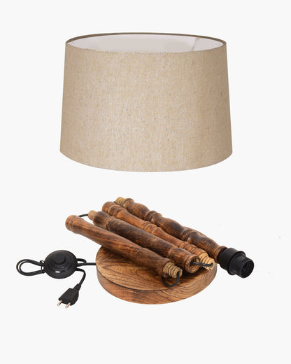 Homesake® Mid Century Solid Wood Antique Floor Lamp,Hand turned Floor Lamp Wood for Living Room,Stand Lamp with Fabric Lampshade for Bedroom, Study Room and Office