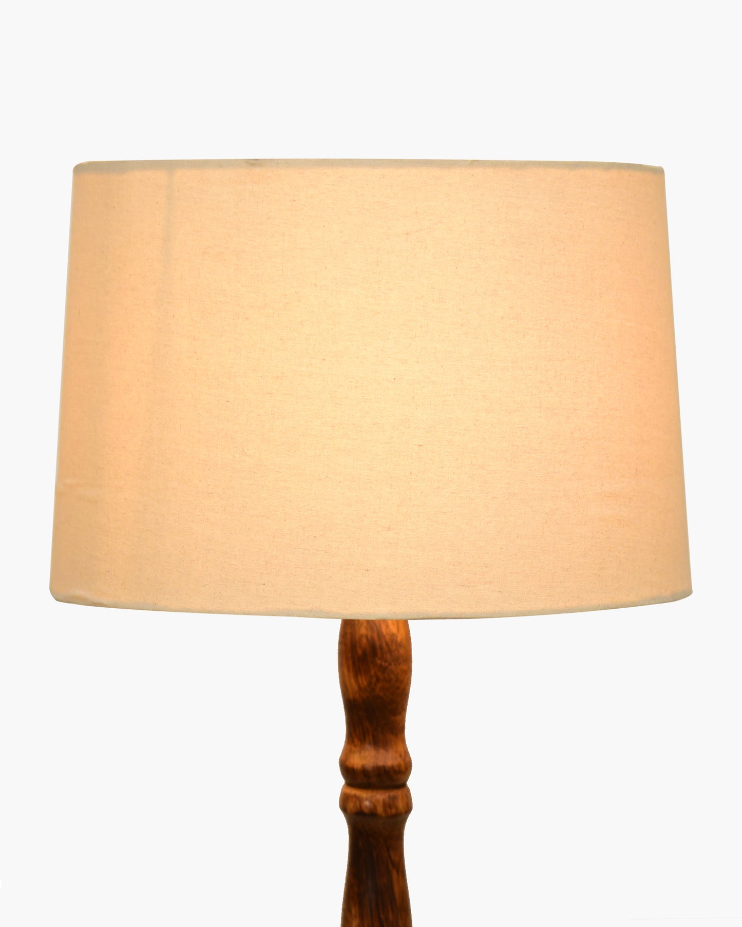 Homesake® Mid Century Solid Wood Antique Floor Lamp,Hand turned Floor Lamp Wood for Living Room,Stand Lamp with Fabric Lampshade for Bedroom, Study Room and Office