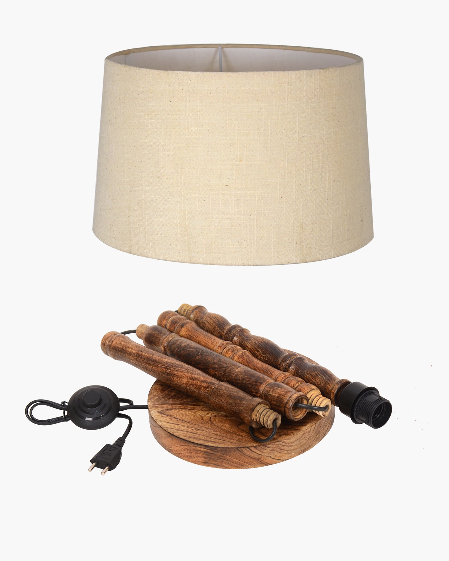 Homesake® Mid Century Solid Wood Antique Floor Lamp,Hand turned Floor Lamp Wood for Living Room,Stand Lamp with Fabric Lampshade for Bedroom, Study Room and Office