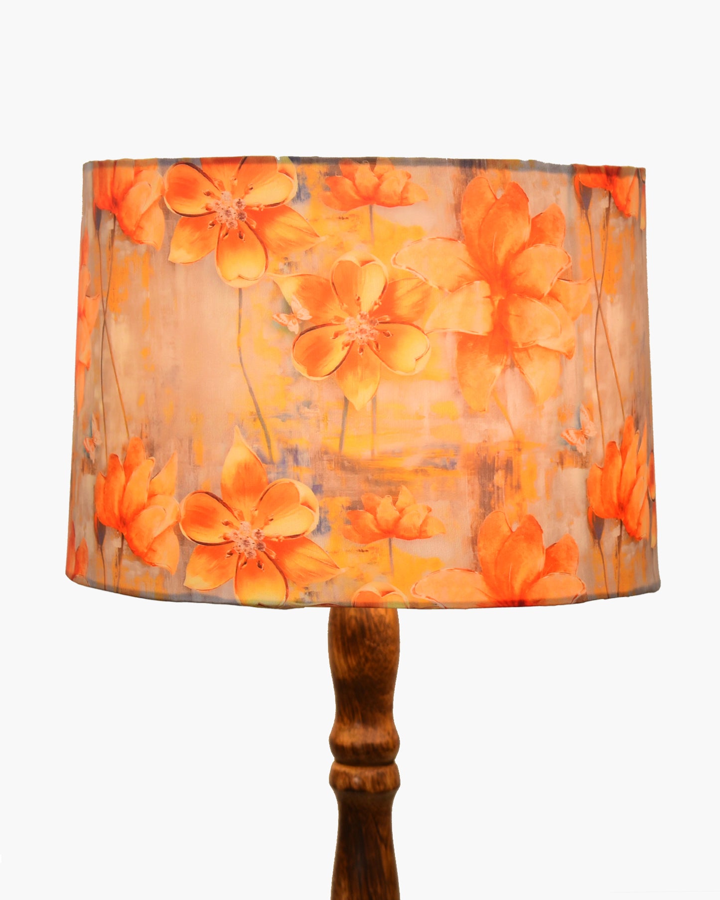 Homesake® Mid Century Solid Wood Antique Floor Lamp,Hand turned Floor Lamp Wood for Living Room,Stand Lamp with Fabric Lampshade for Bedroom, Study Room and Office