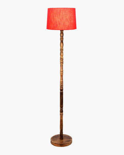 Homesake® Mid Century Solid Wood Antique Floor Lamp,Hand turned Floor Lamp Wood for Living Room,Stand Lamp with Fabric Lampshade for Bedroom, Study Room and Office