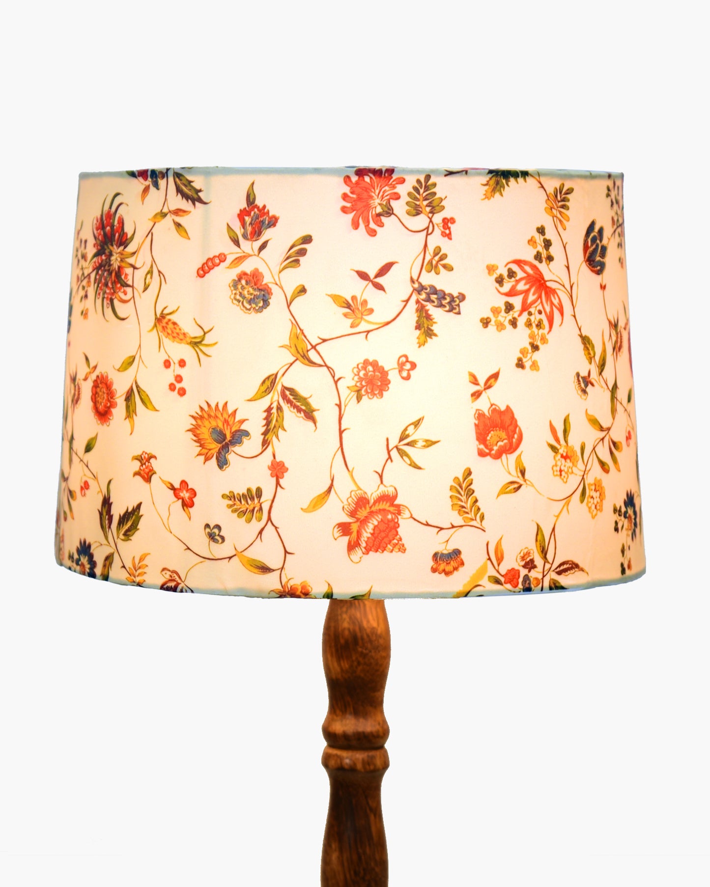 Homesake® Mid Century Solid Wood Antique Floor Lamp,Hand turned Floor Lamp Wood for Living Room,Stand Lamp with Fabric Lampshade for Bedroom, Study Room and Office