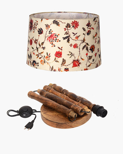 Homesake® Mid Century Solid Wood Antique Floor Lamp,Hand turned Floor Lamp Wood for Living Room,Stand Lamp with Fabric Lampshade for Bedroom, Study Room and Office