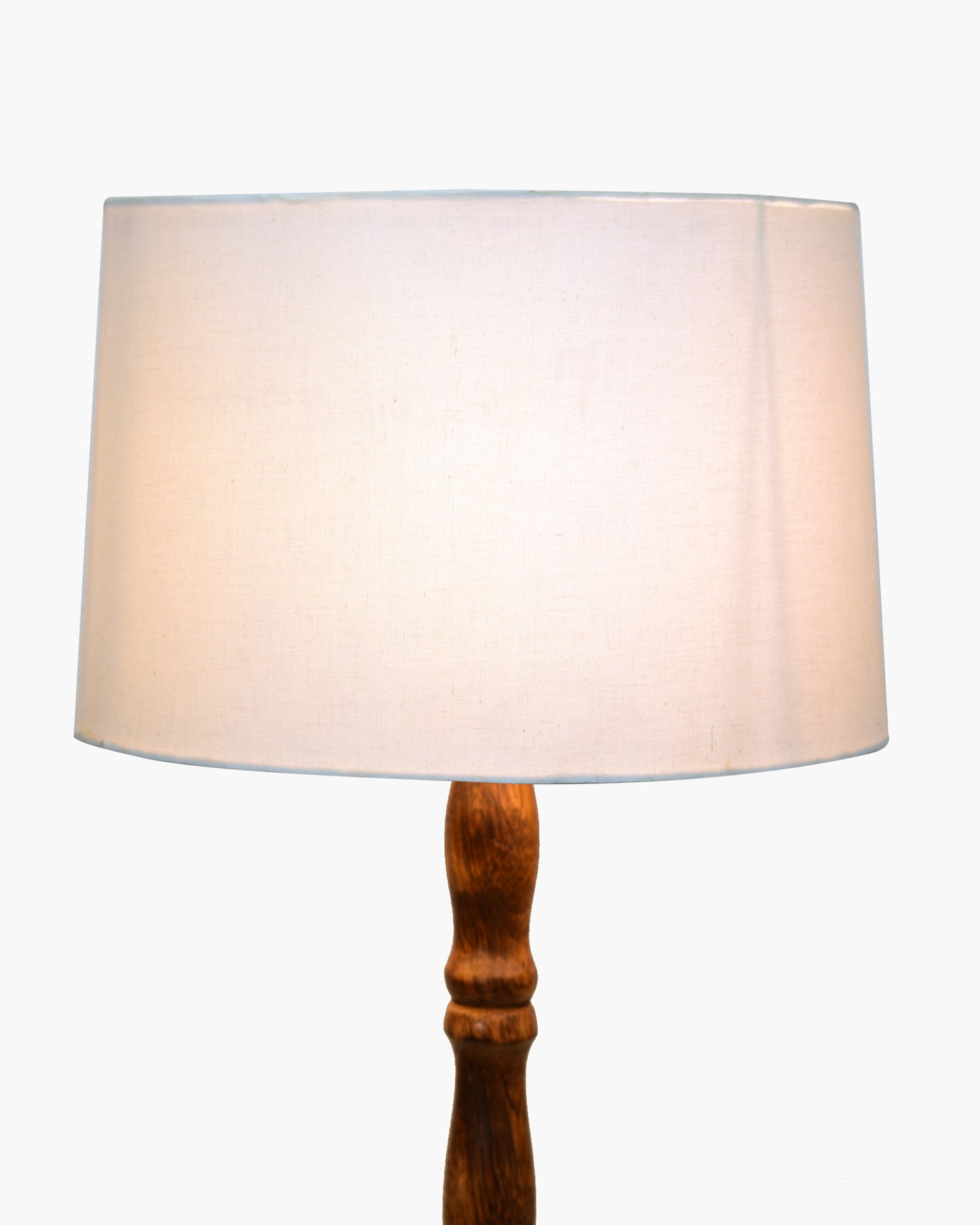 Homesake® Mid Century Solid Wood Antique Floor Lamp,Hand turned Floor Lamp Wood for Living Room,Stand Lamp with Fabric Lampshade for Bedroom, Study Room and Office