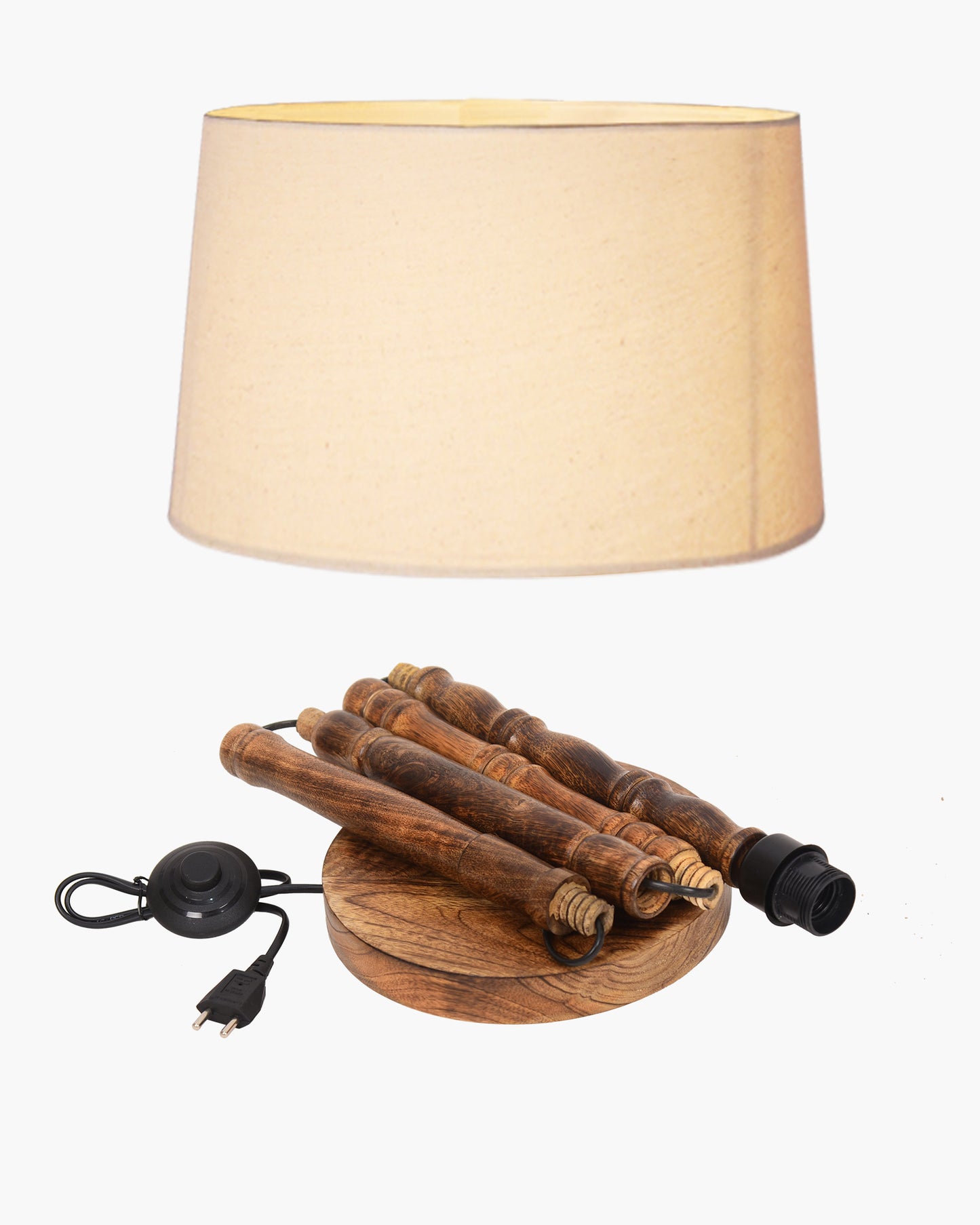 Homesake® Mid Century Solid Wood Antique Floor Lamp,Hand turned Floor Lamp Wood for Living Room,Stand Lamp with Fabric Lampshade for Bedroom, Study Room and Office