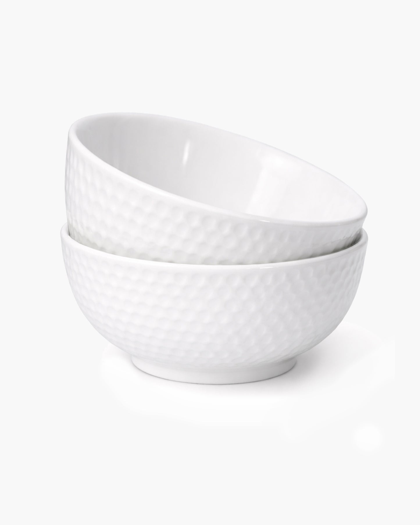 Homesake® Porcelain Small Bowls, 4.4 inch Honeycomb Texture Bowls for Ice Cream Yogurt Dessert Fruits 8 Ounce Bowl Set for Food Prep Rice Small Sid, (White)