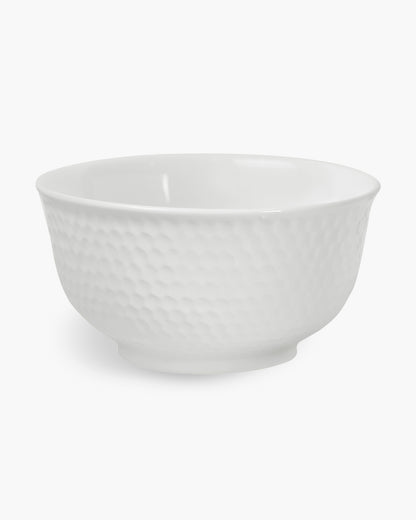 Homesake® Porcelain Small Bowls, 4.4 inch Honeycomb Texture Bowls for Ice Cream Yogurt Dessert Fruits 8 Ounce Bowl Set for Food Prep Rice Small Sid, (White)