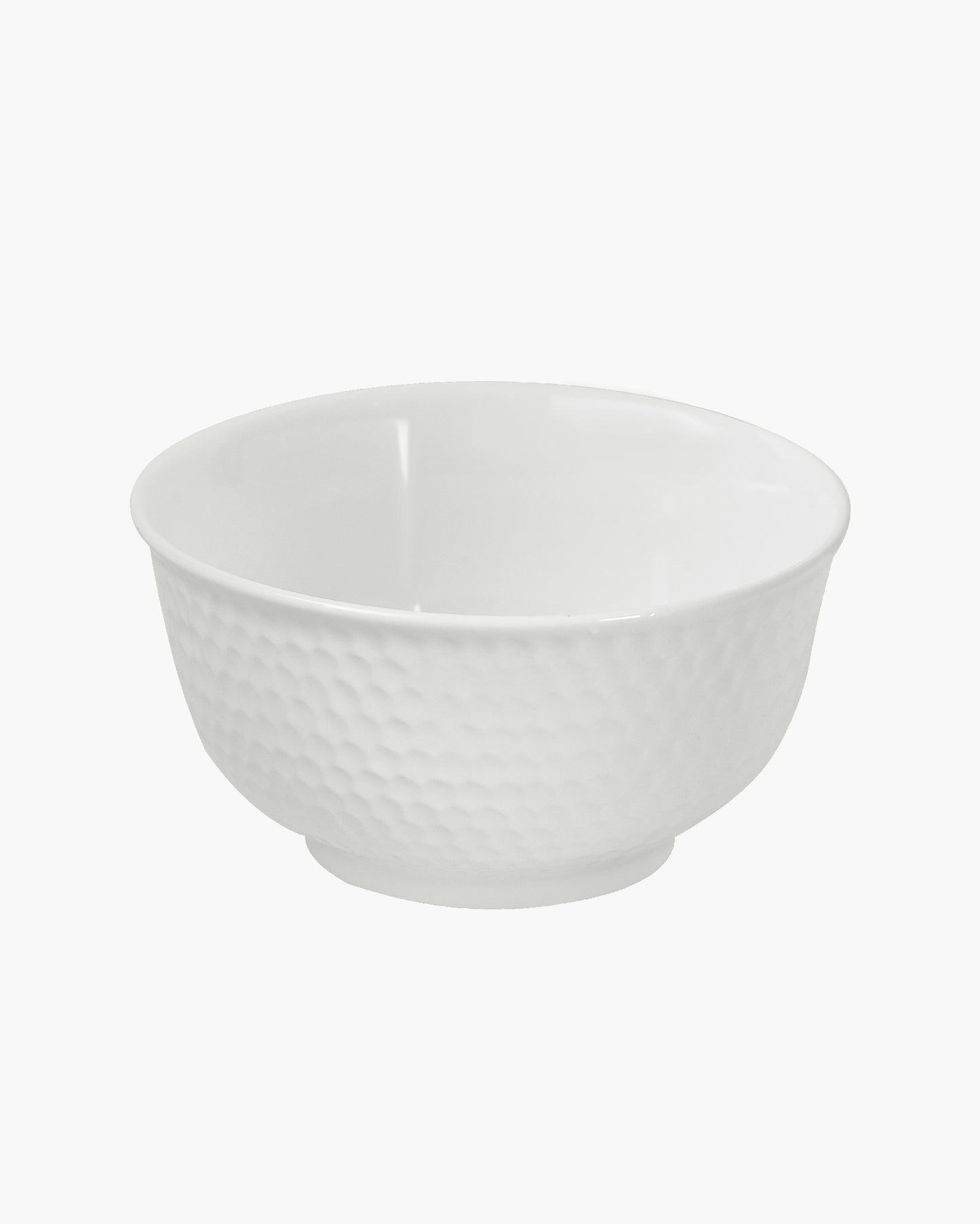 Homesake® Porcelain Small Bowls, 4.4 inch Honeycomb Texture Bowls for Ice Cream Yogurt Dessert Fruits 8 Ounce Bowl Set for Food Prep Rice Small Sid, (White)