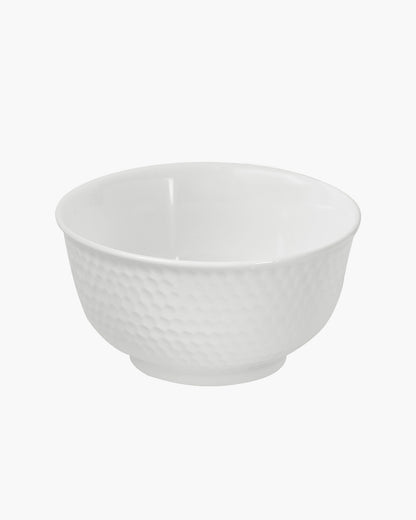 Homesake® Porcelain Small Bowls, 4.4 inch Honeycomb Texture Bowls for Ice Cream Yogurt Dessert Fruits 8 Ounce Bowl Set for Food Prep Rice Small Sid, (White)