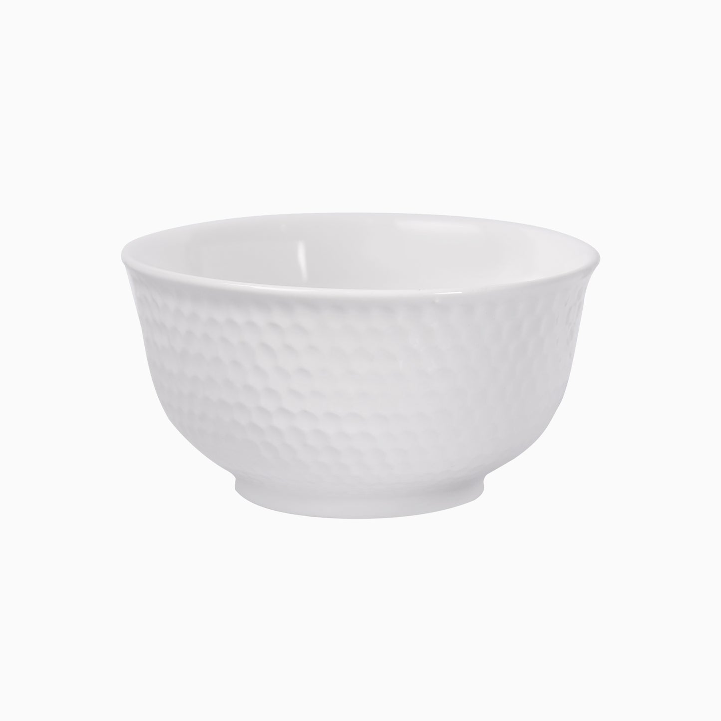 Homesake® Porcelain Small Bowls, 4.4 inch Honeycomb Texture Bowls for Ice Cream Yogurt Dessert Fruits 8 Ounce Bowl Set for Food Prep Rice Small Sid, (White)
