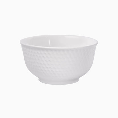 Homesake® Porcelain Small Bowls, 4.4 inch Honeycomb Texture Bowls for Ice Cream Yogurt Dessert Fruits 8 Ounce Bowl Set for Food Prep Rice Small Sid, (White)
