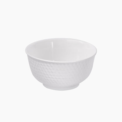 Homesake® Porcelain Small Bowls, 4.4 inch Honeycomb Texture Bowls for Ice Cream Yogurt Dessert Fruits 8 Ounce Bowl Set for Food Prep Rice Small Sid, (White)