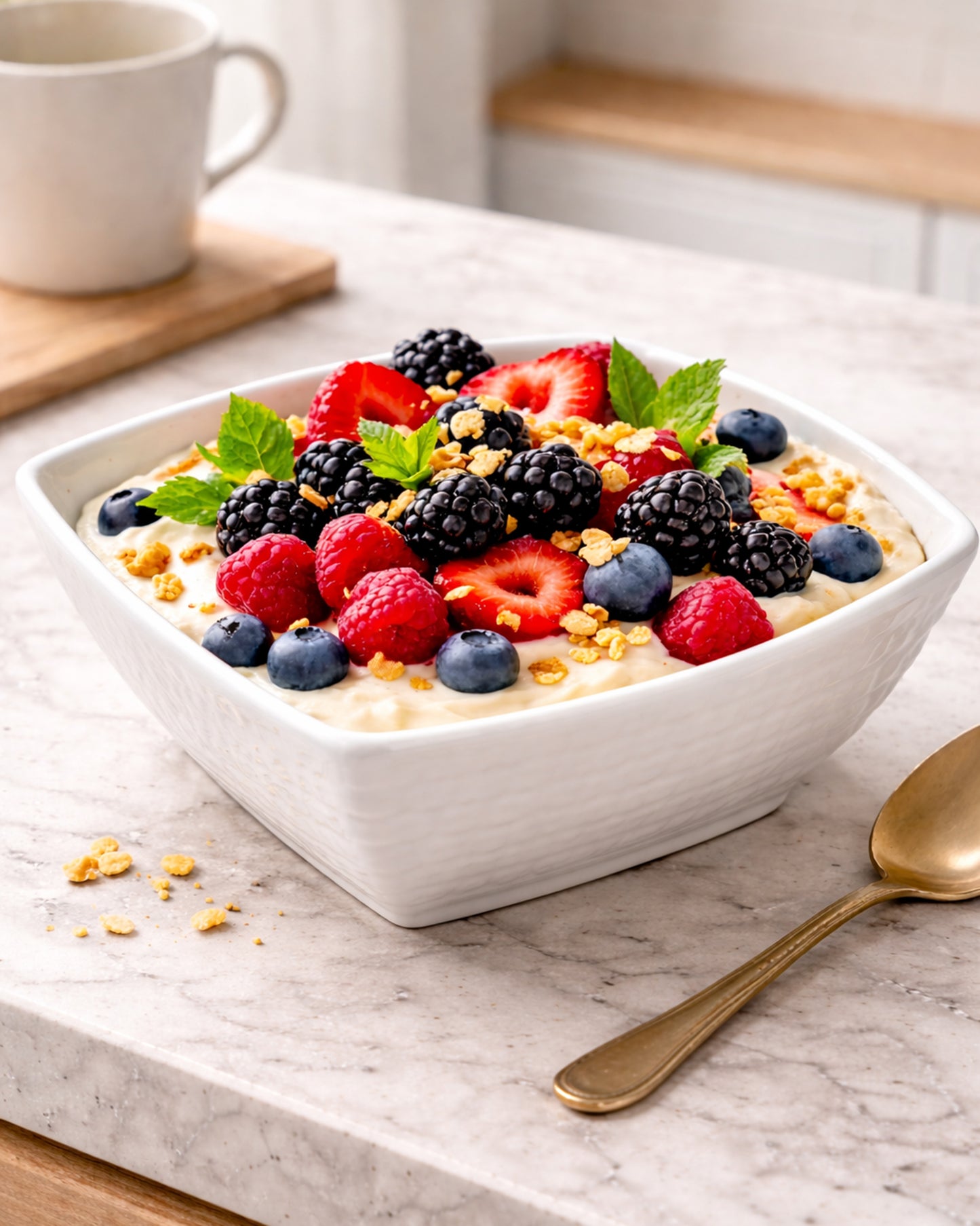 Homesake® White Porcelain Small Bowls, Square Bowls for Ice Cream Yogurt Dessert Fruits Snacks Bowl Set for Food Prep Rice Small Sid, (White)