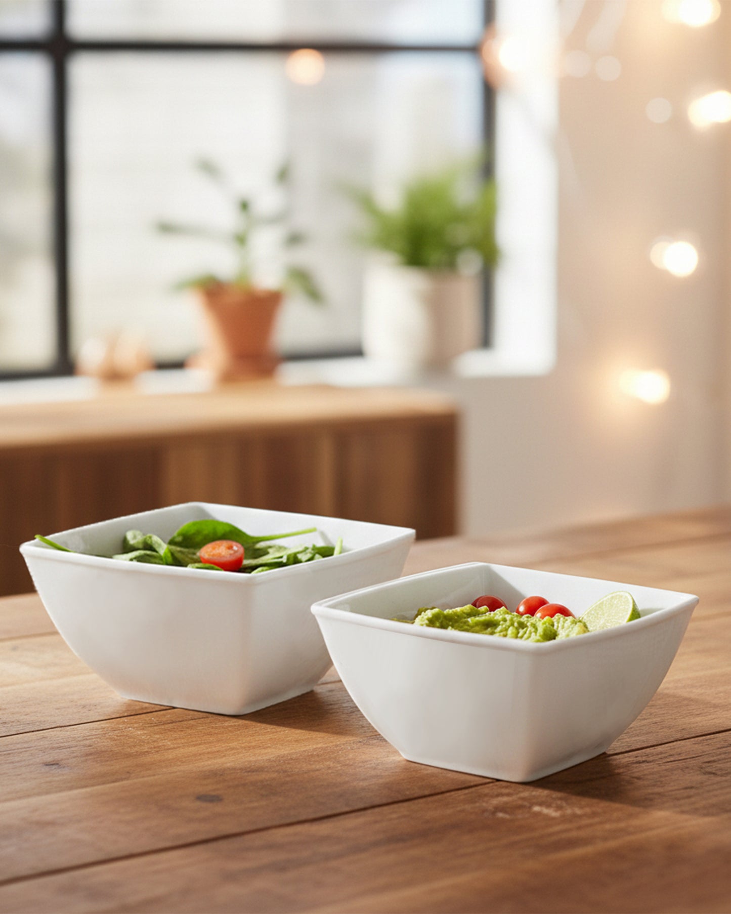 Homesake® White Porcelain Small Bowls, Square Bowls for Ice Cream Yogurt Dessert Fruits Snacks Bowl Set for Food Prep Rice Small Sid, (White)