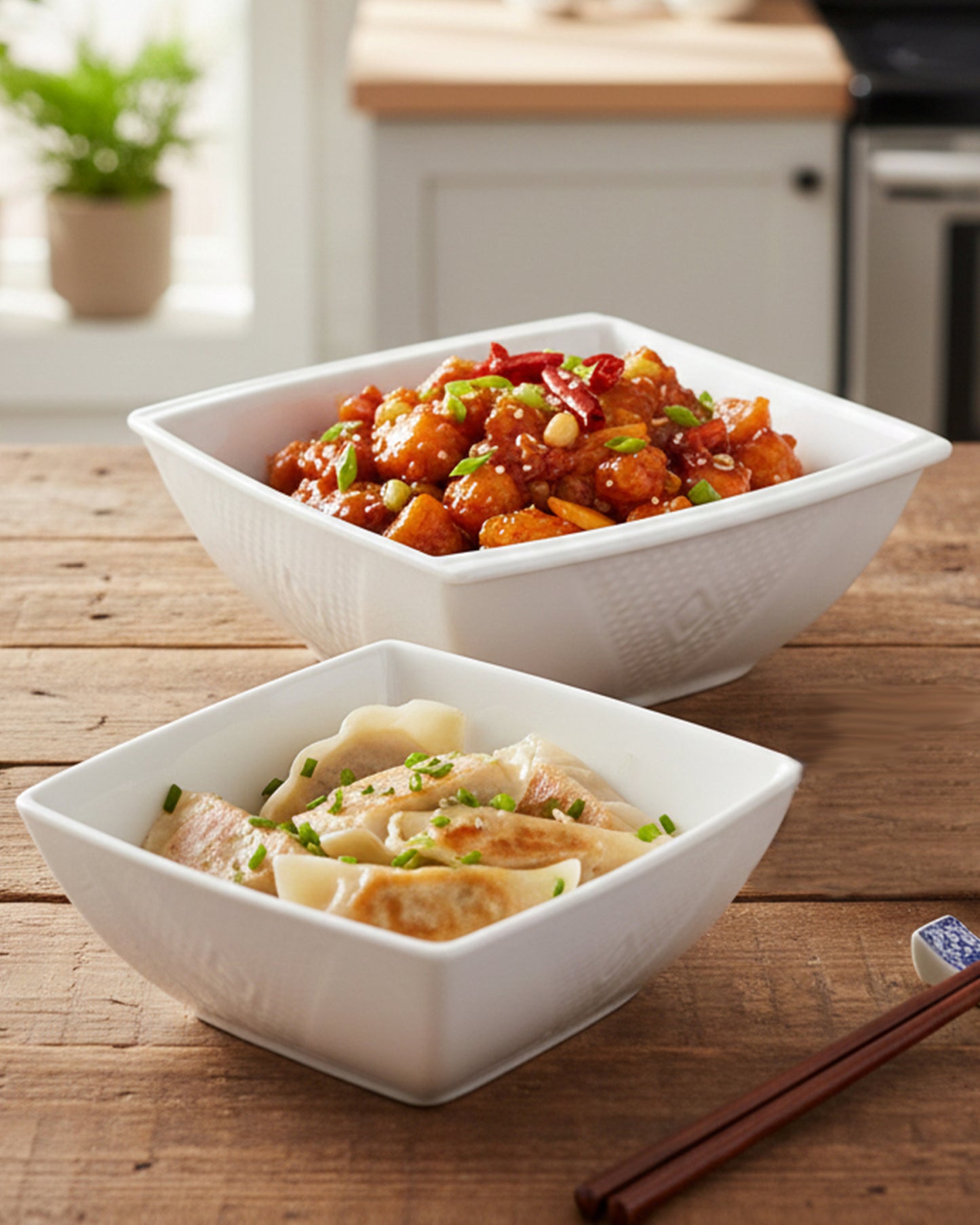 Homesake® White Porcelain Small Bowls, Square Bowls for Ice Cream Yogurt Dessert Fruits Snacks Bowl Set for Food Prep Rice Small Sid, (White)