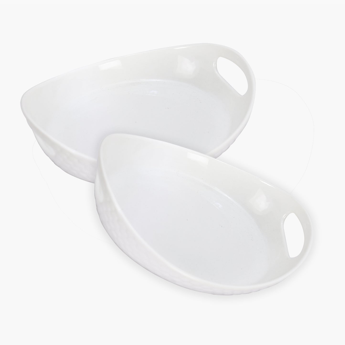 Homesake® White Porcelain Oval Tray with handle, Serving Platter for Serving Food, Serving Trays for Party, Sizzler, Sushi, Appetizer, Oven Safe Dinnerware