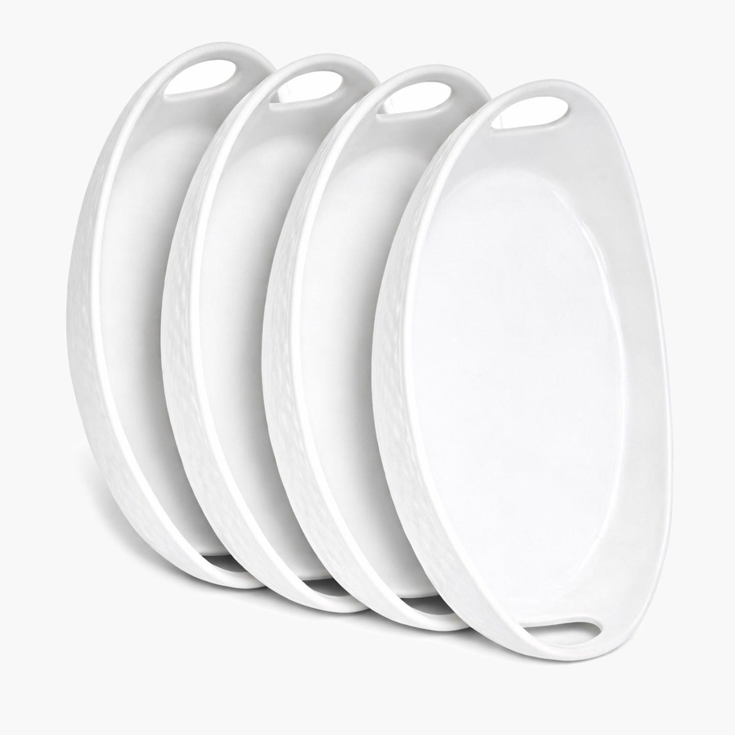 Homesake® White Porcelain Oval Tray with handle, Serving Platter for Serving Food, Serving Trays for Party, Sizzler, Sushi, Appetizer, Oven Safe Dinnerware