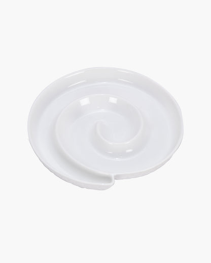 Homesake® White Porcelain Elite Snail Tray, Serving Platter for Serving Food, Serving Trays for Party, Entertaining, Fruit, Appetizer, Oven Safe Dinnerware