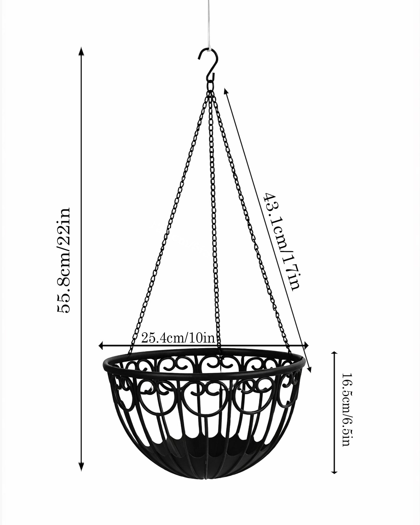 Homesake® French Float Hanging Planter with Inner Basket | Modern Plastic Hanging Pot for Indoor, Balcony & Outdoor Plants | Lightweight, Durable, Easy Drain Design