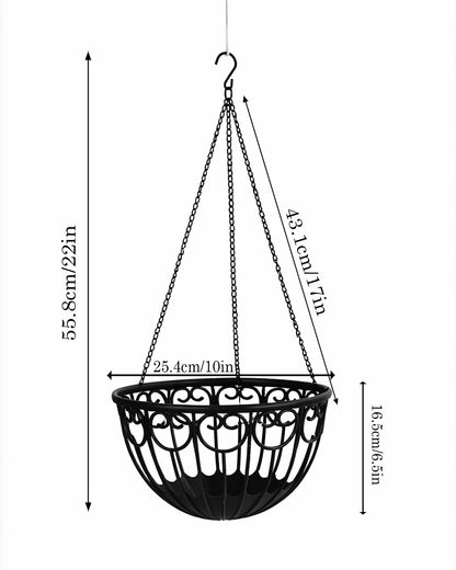 Homesake® French Float Hanging Planter with Inner Basket | Modern Plastic Hanging Pot for Indoor, Balcony & Outdoor Plants | Lightweight, Durable, Easy Drain Design
