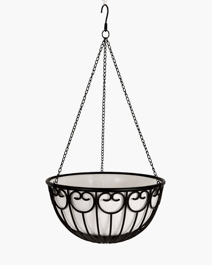 Homesake® French Float Hanging Planter with Inner Basket | Modern Plastic Hanging Pot for Indoor, Balcony & Outdoor Plants | Lightweight, Durable, Easy Drain Design