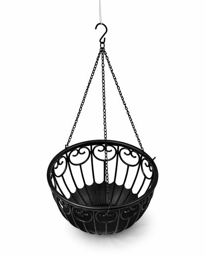 Homesake® French Float Hanging Planter with Inner Basket | Modern Plastic Hanging Pot for Indoor, Balcony & Outdoor Plants | Lightweight, Durable, Easy Drain Design